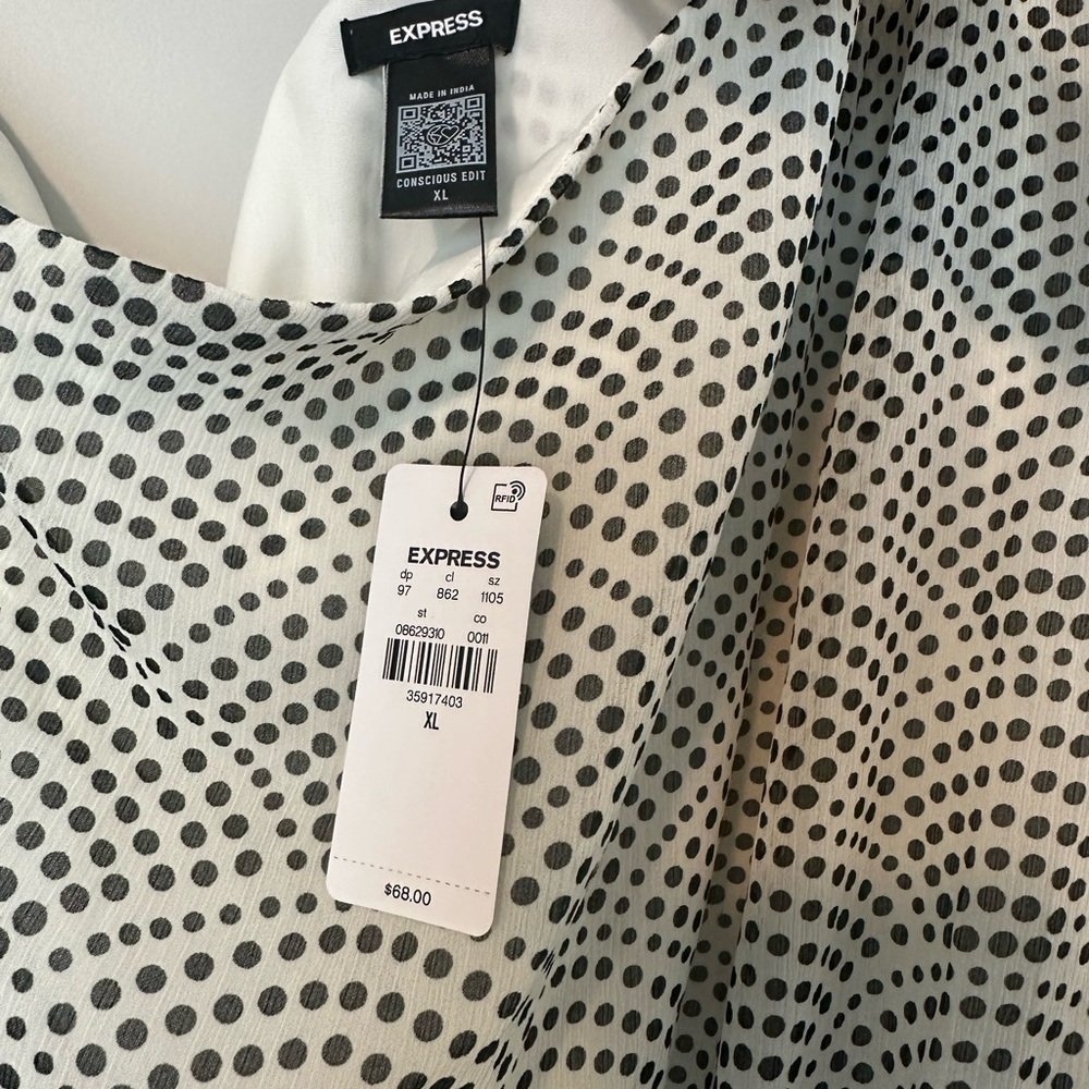 Express Black and White Patterned Dress